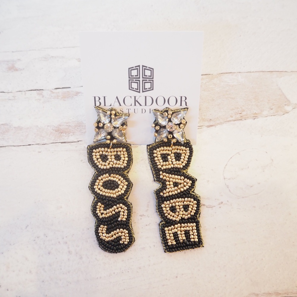 Beaded Boss Babe Earrings